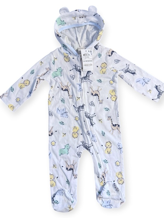 First Impressions Other - First Impressions Baby 3-6M Safari Animal Hooded Footed One Piece NWT